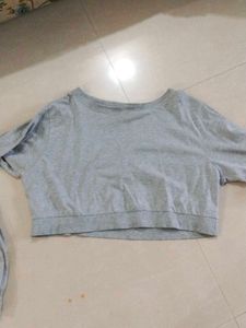 Gray Long Sleeve Top