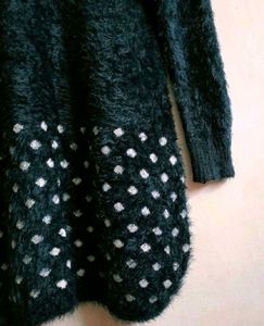 Fluffy Knit Mini Sweater Dress