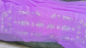 Lavender Saree with unstitched Blouse