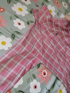 Pink Plaid Boyfriend Shirt