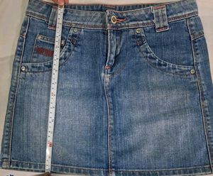 classic denim jean skirt