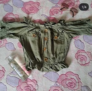 Dark Green Top ( It can be wore overshoulder too)