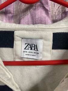 ZARA Striped Polo Sweatshirt