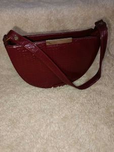 Maroon Half-Moon Bag