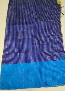 Blue Striped  Handloom Saree