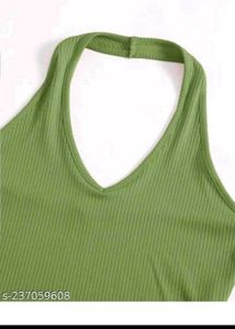 Olive Green Halter Neck Top