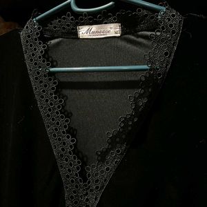 Elegant Black Velvet Cardigan