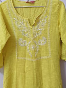 Yellow Embroidered Kurta