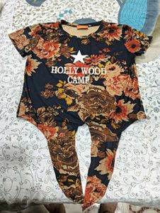 Floral Print Tie-Waist Top