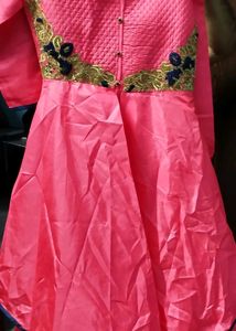 Pink Embroidered Party Dress