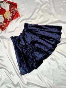 Midnight Blue Velvet Mini Skirt🌌