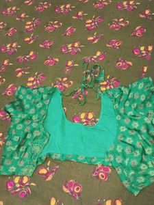 Green Printed Saree