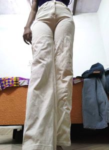 Wide Leg Cream Pants