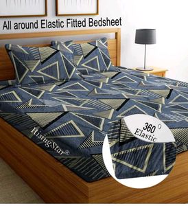 Cotton Bedsheet Elastic With Pillow Cover