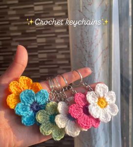 Crochet Flower Keychains