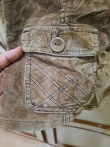 Brown Corduroy Cropped Jacket