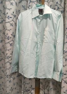 Men Light Blue Textured Full Sleeves Formal Shirt