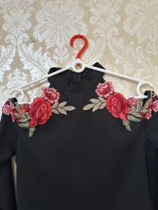 Floral Cold Shoulder Ruffle Dress