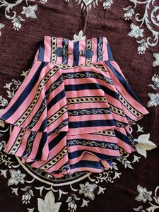 Striped & Chain Detail Mini Skirt