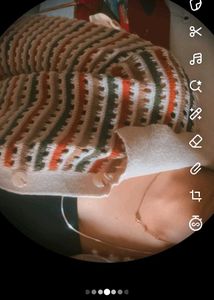 Striped Net Multicolour Knit Cardigan