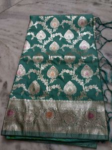 Green Banarasi Silk Dupatta