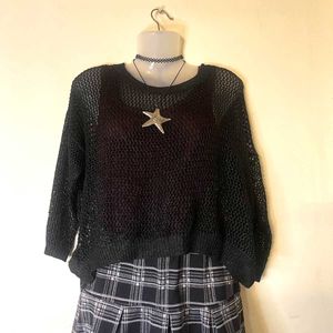 ⛧Y2k Emo/Gothic Alt Baddie Fishnet Top⛧