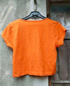 Roadster 2 Crop T-Shirt Combo Orange &amp; Olive Green