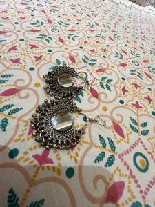 Two Pair Silver Jhumka Earrings