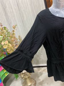 Black Peasant Blouse