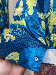 Blue Classy Versace Print Shirt🪩