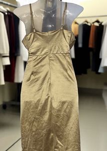 Padded Pinterest Satin Cowl Neck Midi Dress