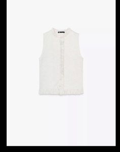 Zara Gray Ruffle Trim Top