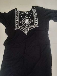 Embroidered Black Top