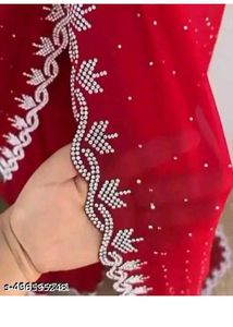 Kanjeevaram Brocade Purple Beads &amp; Stones Saree Wi
