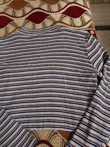 Striped Long Sleeve Crop Top