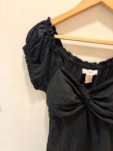 Candies Black Peasant Top