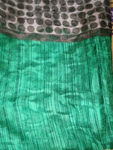 Elegant Green Polka Dot Saree