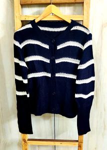 Striped Knit Cardigan size-38