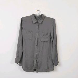 Korean Imported grey high low shirt top