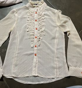 Ruffle Front Blouse top