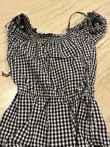 Gingham Off-Shoulder Romper