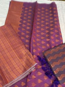 Purple Banarasi Set with Copper Zari