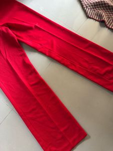 Red Flare Leggings/ Formal Trousers
