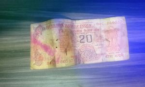 Ashok Chakra Printed 20 Ruppies Note