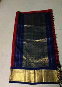 maroon colour pure kanchi pattu saree