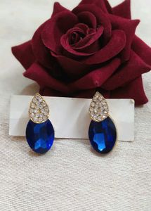 Statement Blue Stone Earrings