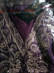 Elegant Purple Embroidered Kurta , All Size Availa