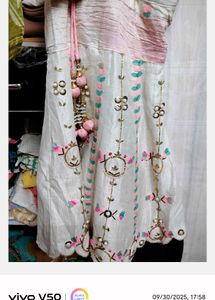 Beautiful lehnga with flowers multi colour