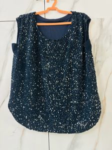 Heavy Embroidery Party Wear Sleeveless Top