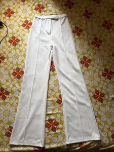 White Flared Leg Trousers